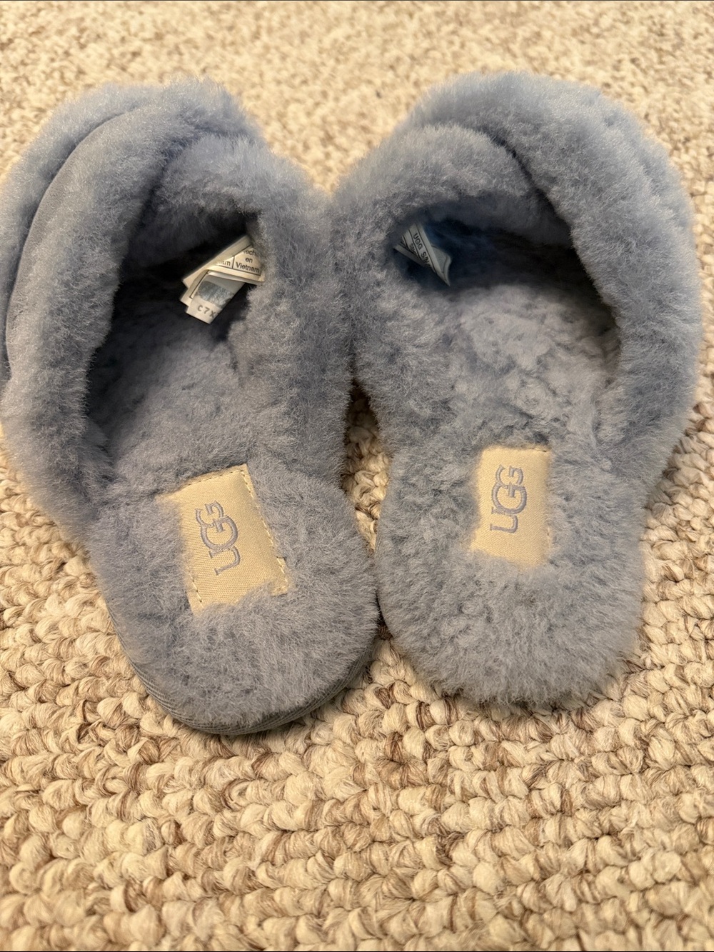 UGG Women's Shearling Crisscross Slide - Dusty Blue - Picture 2 of 6